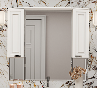 Зеркальный шкаф с подсветкой Misty Терра 110см белый